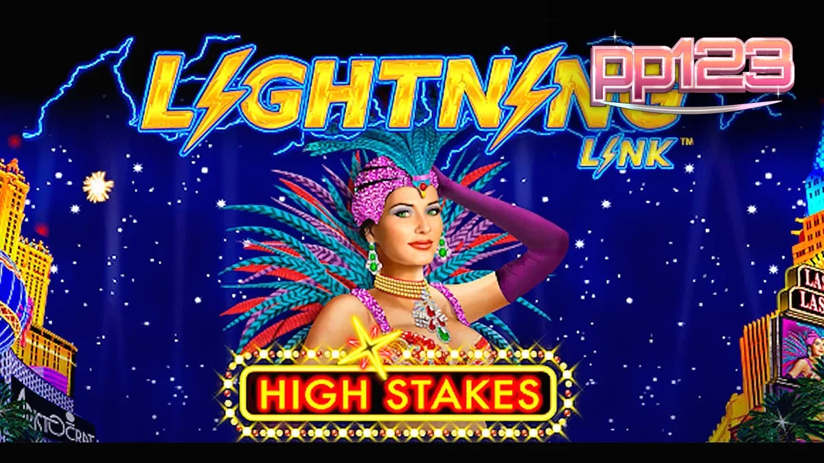 Tampilan visual slot Lightning Link High Stakes dengan tema kemewahan kasino.