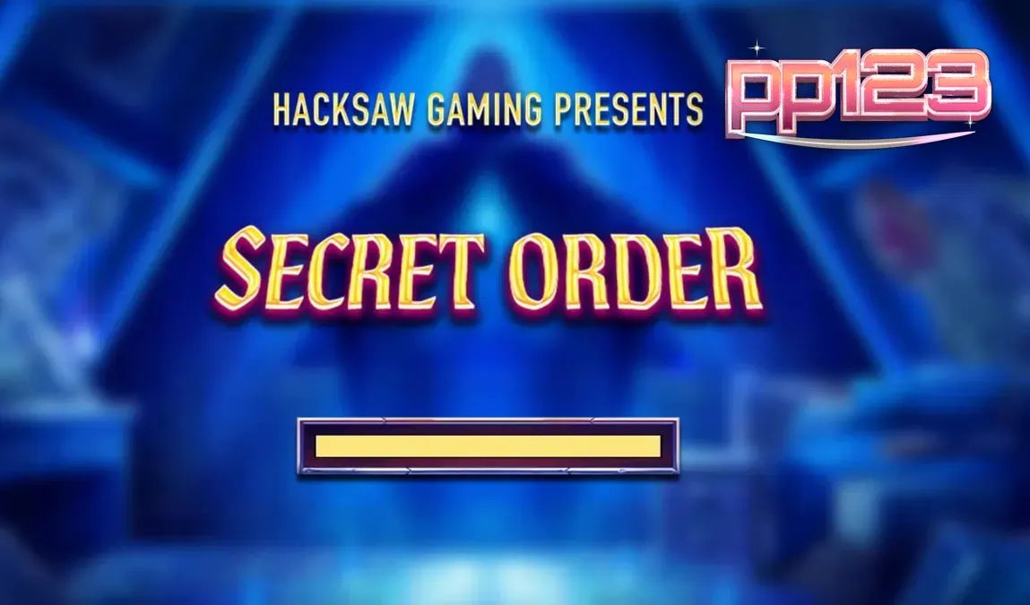 Tampilan visual grid permainan slot Secret Order dengan tema okultisme dan simbol kuno.